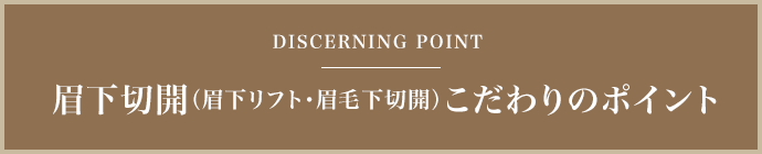 眉下切開（眉下リフト・眉毛下切開）こだわりのポイント